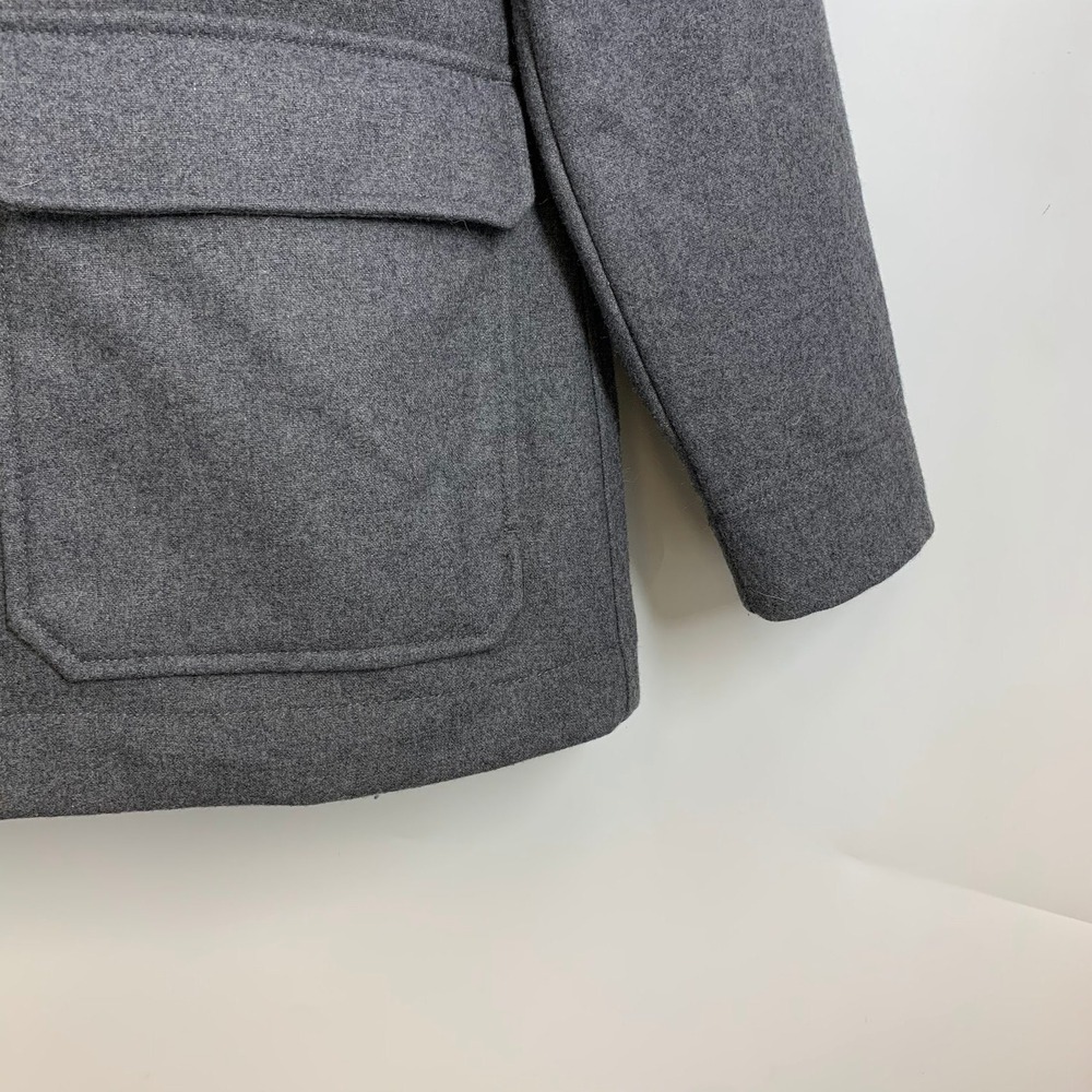 Woolrich Womens L/G Charcoal Gray Hooded Wool Blend Jacket Coat - Picture 5 of 13